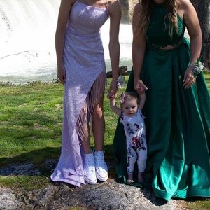 Purple prom dress corset back